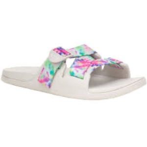 Chaco Chillos slide sandals - women's light tie-dye various sizes available.